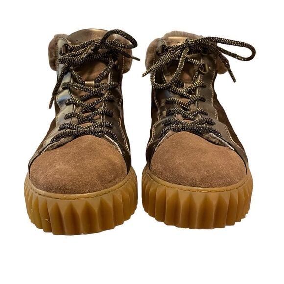 Voile Blanche Fiona Shearling & Metallic Leather Women's Hiking Boots Size 38EU - Picture 3 of 8